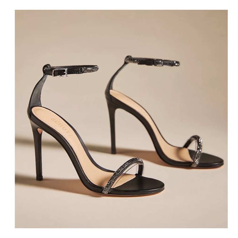 NWOT Anthropologie Schutz Fabienne Heels in Black  Size 7B